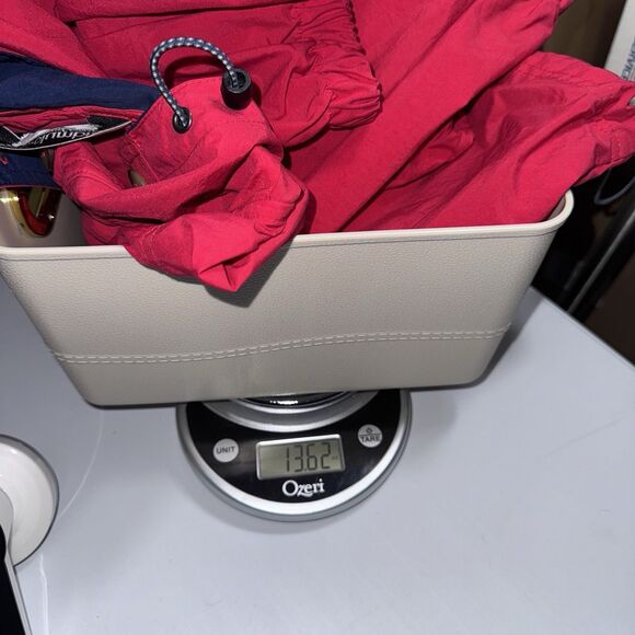 Vintage Columbia Nylon Pullover Hooded Jacket Men's Size Large Red Big Pocket - Picture 12 of 12